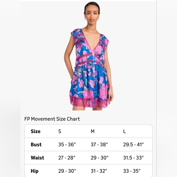 Free People Spring Fling Sleeveless Mini Dress W/Slip:Ultra Violet Combo: Medium - Picture 16 of 16